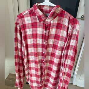 J CREW - Red Plaid Men's Shirt Large